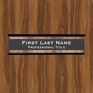 Porte-nom Pour Porte Panneau de porte de bureau moderne aspect grain de