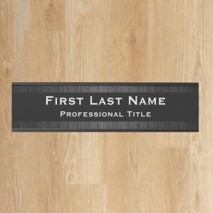 Porte-nom Pour Porte Panneau de porte de bureau moderne en bois noir