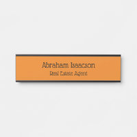 Panneau de porte de bureau orange Agent immobilier
