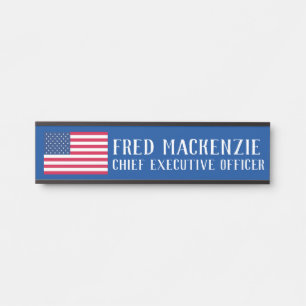 Porte-nom Pour Porte Panneau de porte de bureau patriotique drapeau amé