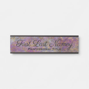 Porte-nom Pour Porte Panneau de porte de bureau violet de paon Élégante