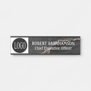 Porte-nom Pour Porte Panneau de porte de bureau Votre logo en marbre no