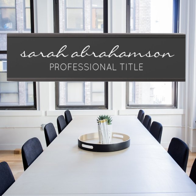 Porte-nom Pour Porte Panneau de porte noire professionnel Nom long (Créateur téléchargé)