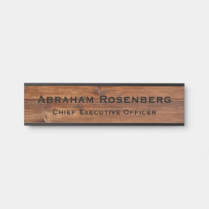 Porte-nom Pour Porte Panneau de porte rustique en bois à grain élégant