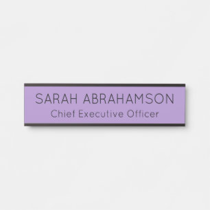 Porte-nom Pour Porte Panneau de porte simple lavande violet - Enseigne 
