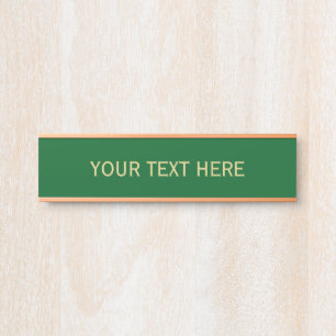 Porte-nom Pour Porte Panneau de porte vert et or personnalisé   Nom de 