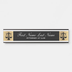 Porte-nom Pour Porte Panneaux de porte Avocat au Barreau Avocat Or Long