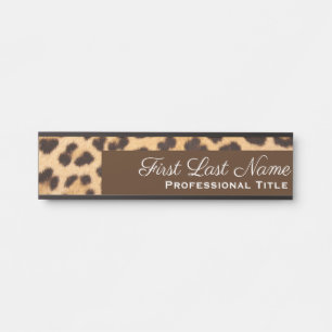 Porte-nom Pour Porte Panneaux de porte de bureau à impression léopard