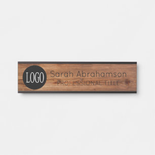 Porte-nom Pour Porte Panneaux de porte de bureau en bois rustique éléga