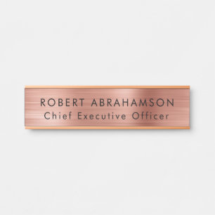 Porte-nom Pour Porte Panneaux de porte de bureau en or rose moderne