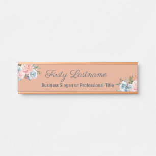 Porte-nom Pour Porte Panneaux de porte de bureau Roses Rose Gold Sign