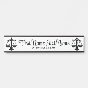 Porte-nom Pour Porte Panneaux de porte pour avocat Avocat Blanc