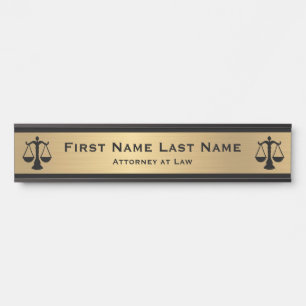 Porte-nom Pour Porte Panneaux de porte pour avocat Avocat Or Long Nom