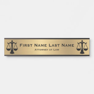 Porte-nom Pour Porte Panneaux de porte pour avocat Avocat Or Long Nom