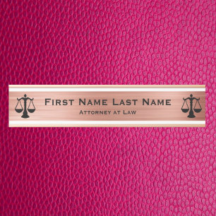 Porte-nom Pour Porte Panneaux de porte pour avocat en droit Rose Gold