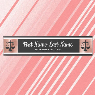 Porte-nom Pour Porte Panneaux de porte pour avocat en droit Rose Gold