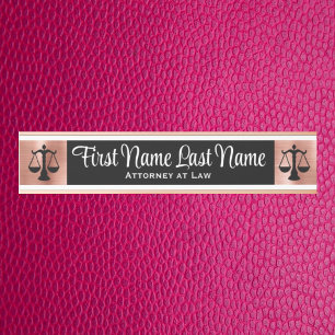 Porte-nom Pour Porte Panneaux de porte pour avocat en droit Rose Gold