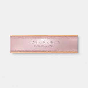 Porte-nom Pour Porte Parties scintillant dorée Rose Élégante profess