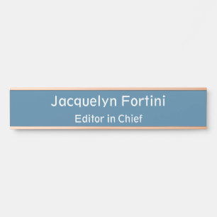 Porte-nom Pour Porte Pastel Doux bleu Plaine Élégant minimaliste modern