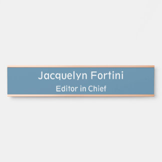 Porte-nom Pour Porte Pastel Doux bleu Plaine Élégant minimaliste modern