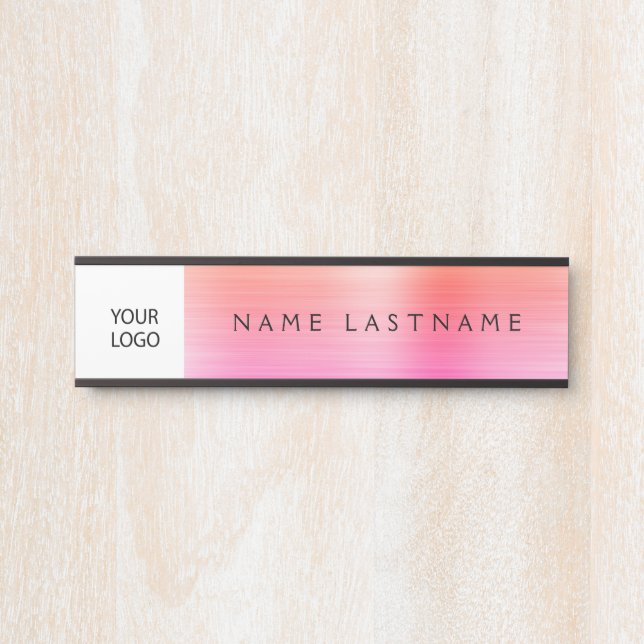 Porte-nom Pour Porte Pastel Modern Custom Logo Executive Professional (Devant)