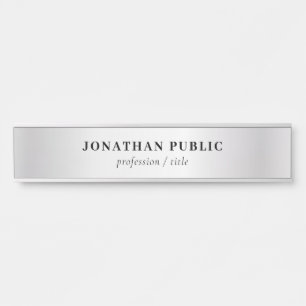 Porte-nom Pour Porte Personnalisé Faux Argent Élégant Modèle moderne Lo