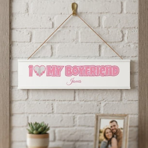 Porte-nom Pour Porte Personnalisé J'aime mon petit ami – Ajouter une ph