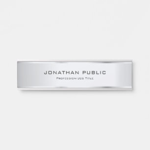 Porte-nom Pour Porte Personnalisé Moderne Élégant Modèle Glamor Argent