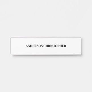 Porte-nom Pour Porte Personnalisé Simple Blanc Blanc Professionnel