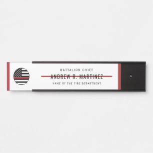 Porte-nom Pour Porte Pompier Mince ligne rouge Service de Secourt incen