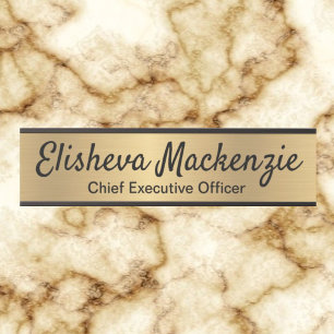 Porte-nom Pour Porte Porte de bureau moderne Faux Gold Signes Nom Plaqu