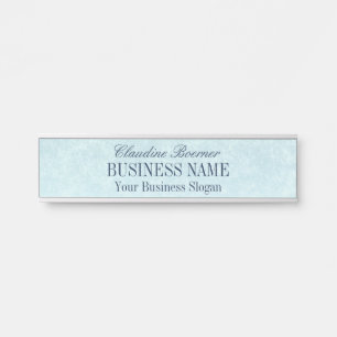 Porte-nom Pour Porte Porte murale du bureau à coulisse texturé Bleu