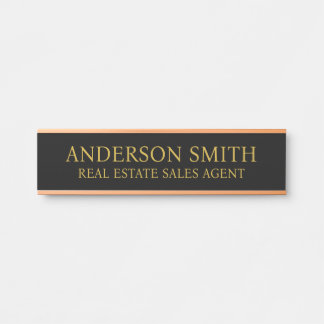Porte-nom Pour Porte Professional Modern Black Gold Office Name Title