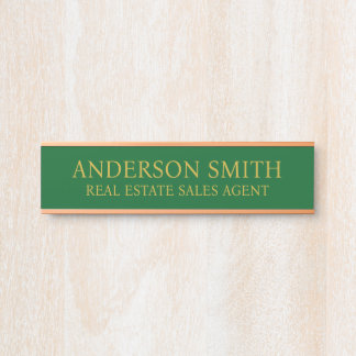 Porte-nom Pour Porte Professional Modern green Gold Office Name Title