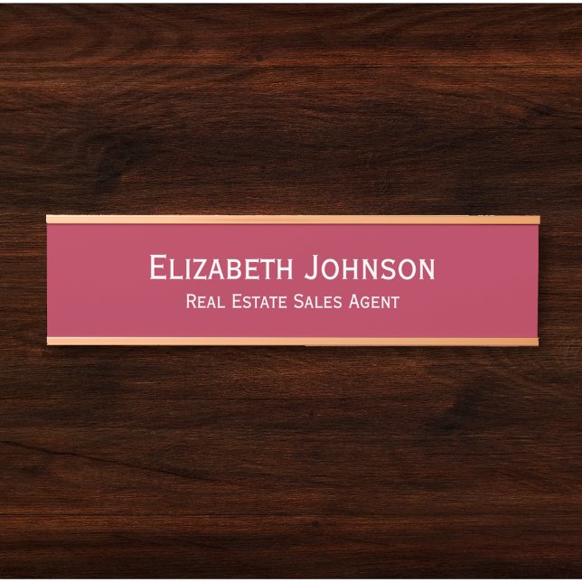 Porte-nom Pour Porte Professionnel Bureau Nom Titre Magenta (Professional Business Office Name Title Magenta Door Sign)