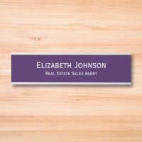 Professionnel Business Office Nom Titre Purple