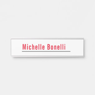 Porte-nom Pour Porte Professionnel Minimaliste Simple Blanc Moderne Pla