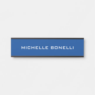 Porte-nom Pour Porte Professionnel Plat Moderne Bleu Profond