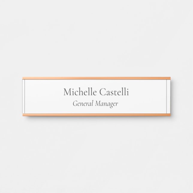 Porte-nom Pour Porte Professionnel Unique Classique Simple (Devant)