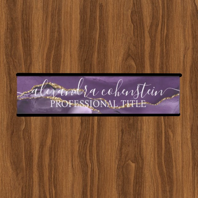 Porte-nom Pour Porte Purple Marble Agate Office Door Sign (Créateur téléchargé)