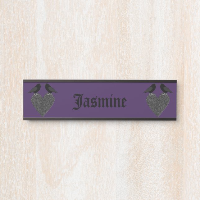 Porte-nom Pour Porte Ravens gothiques et Black Heart Custom (Devant)