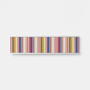Porte-nom Pour Porte Rayures colorées chaudes