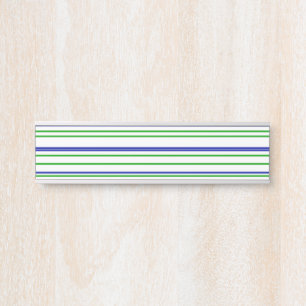 Porte-nom Pour Porte Rayures vert bleu violet moderne motif personnalis