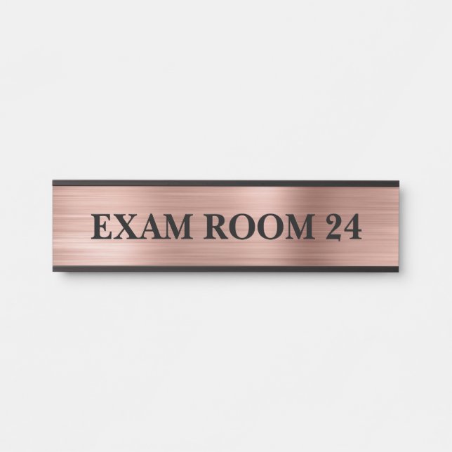Porte-nom Pour Porte Rose Gold Doctor's Signes Salle d'examen (Devant)