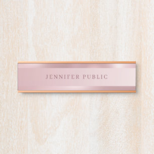 Porte-nom Pour Porte Rose Gold Elegant Modern Modèle tendance