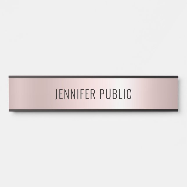 Porte-nom Pour Porte Rose Gold Modern Simple Template Home Long (Devant)