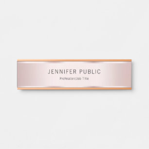 Porte-nom Pour Porte Rose Gold Moderne Élégante Nom Maison Glamour