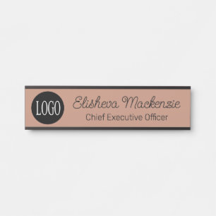 Porte-nom Pour Porte Rose Gold Porte de bureau Signes Votre logo