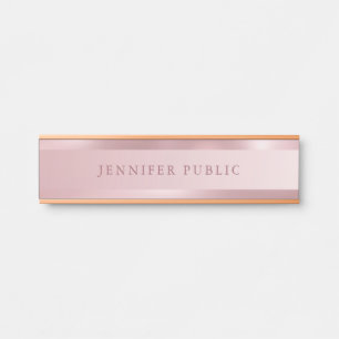 Porte-nom Pour Porte Rose tendance or élégant moderne simple Modèle