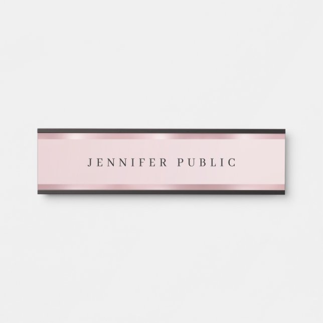 Porte-nom Pour Porte Rosegold Elegant Template Luxurious Rose Gold Glam (Devant)